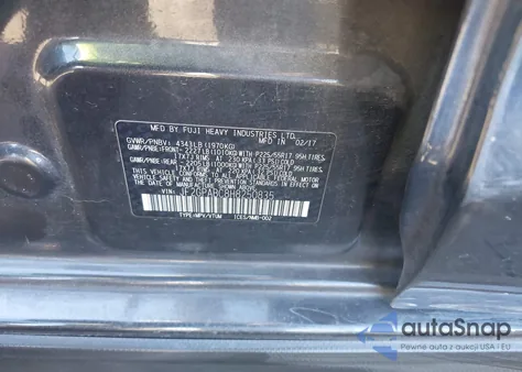 2017 Subaru Crosstrek 2.0I Premium z USA, uszkodzony, nr VIN JF2GPABC8H8250835